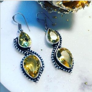 Citrine 925 Silver Earrings